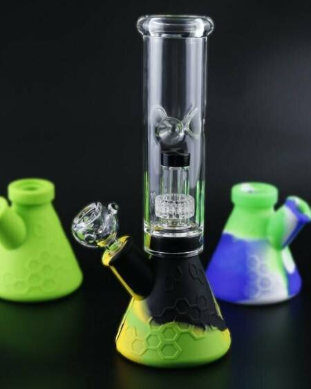 Silicone Water Pipe Glass Bong